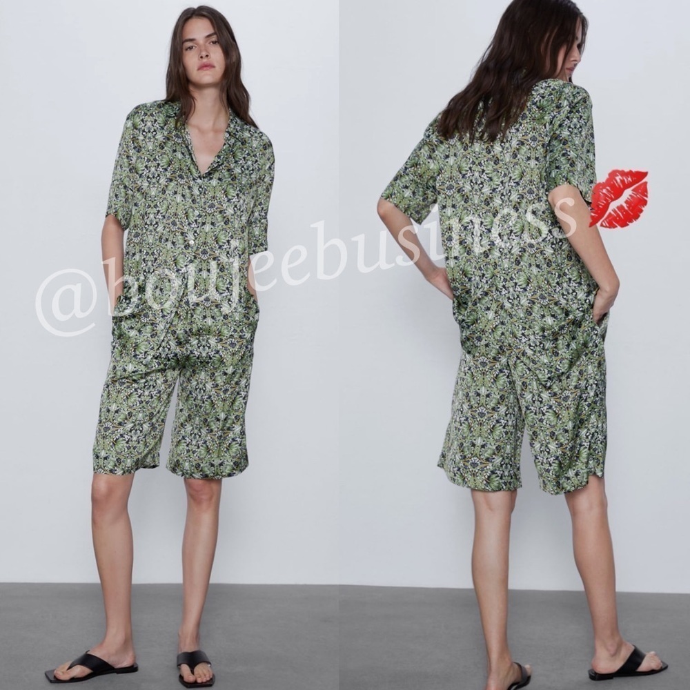 ZARA BNWT Floral Top + Shorts Set 2pc Coord Set